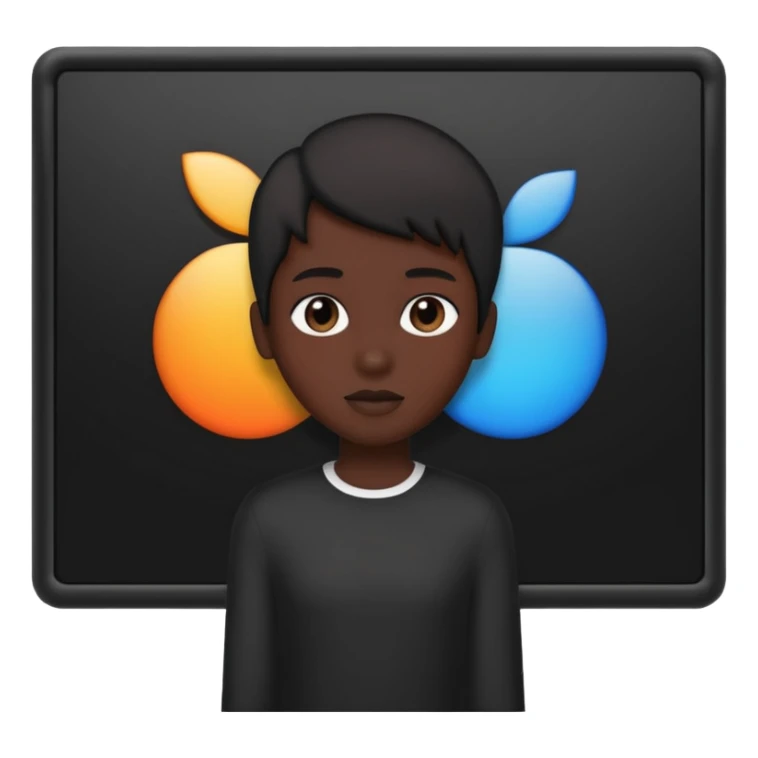 person silhouette standing in front of a screen with play icon sticker