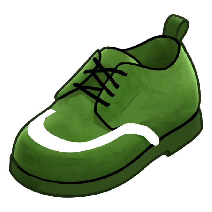 a shoe holding its baby sticker