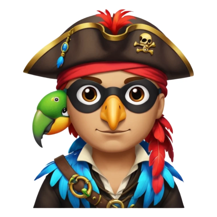pirate and parrot sticker