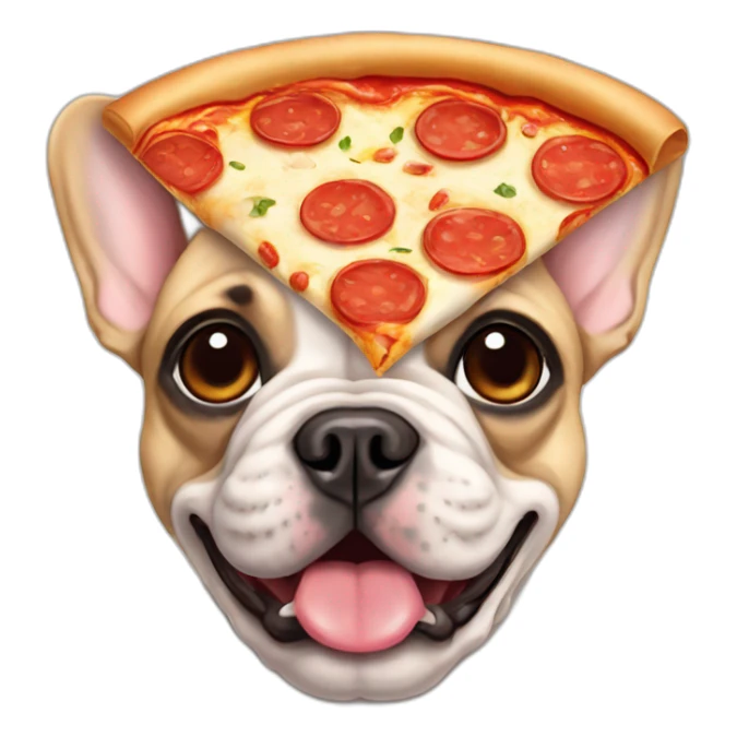 French bulldog eat pizza sticker