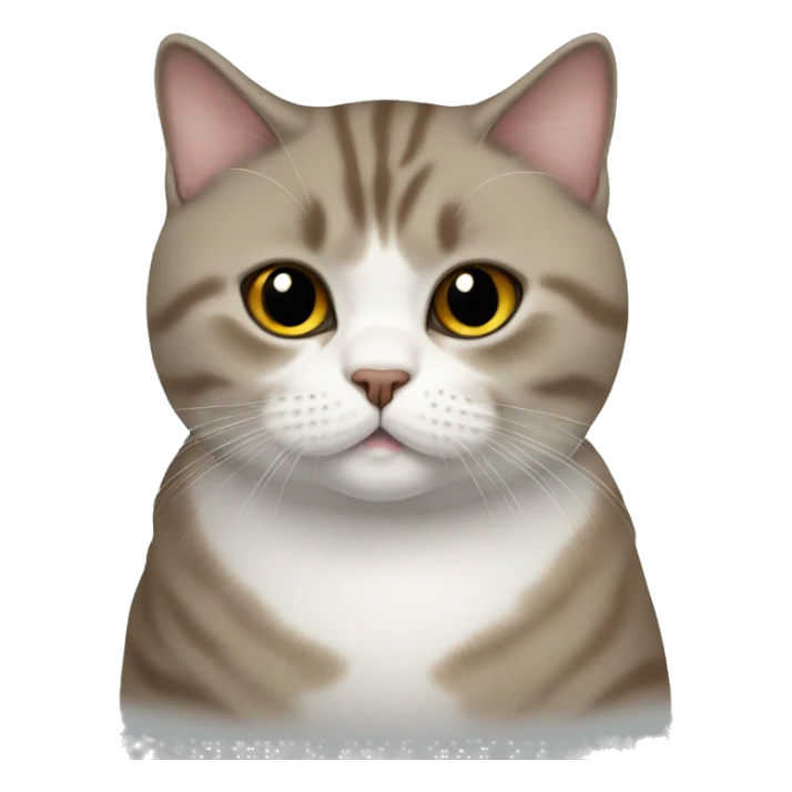 British shorthair cat brown white sticker