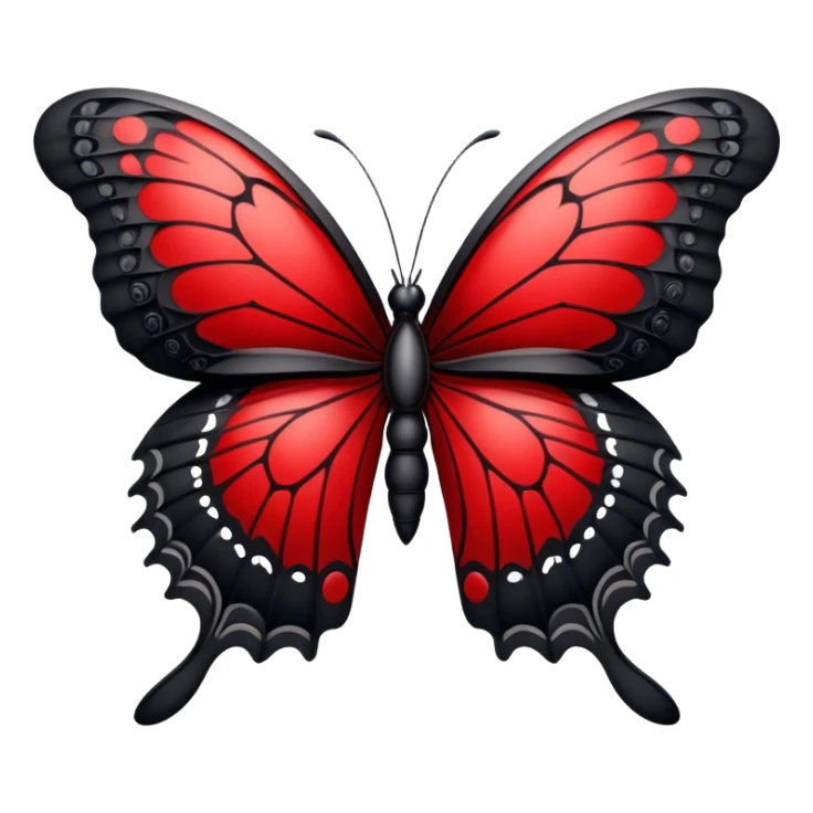 Edgy crimson-blood-red, obsidian-black, beautiful butterfly sticker