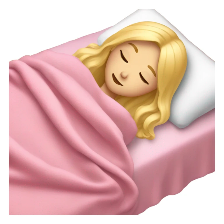 blonde girl sleeping on side with pink blanket sticker