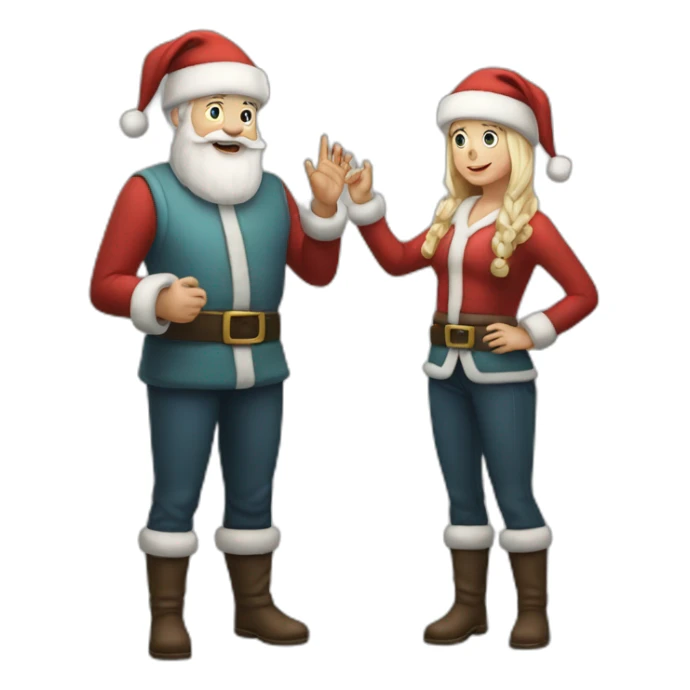 Full height Actively gesturing with hands pale skin Santa Claus sticker