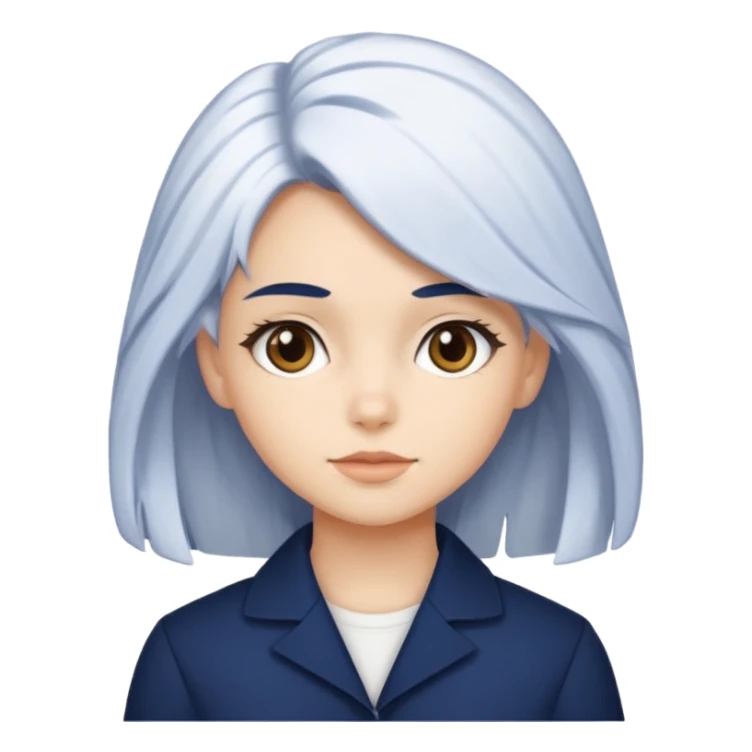 Girl with navy and white calico hair sticker