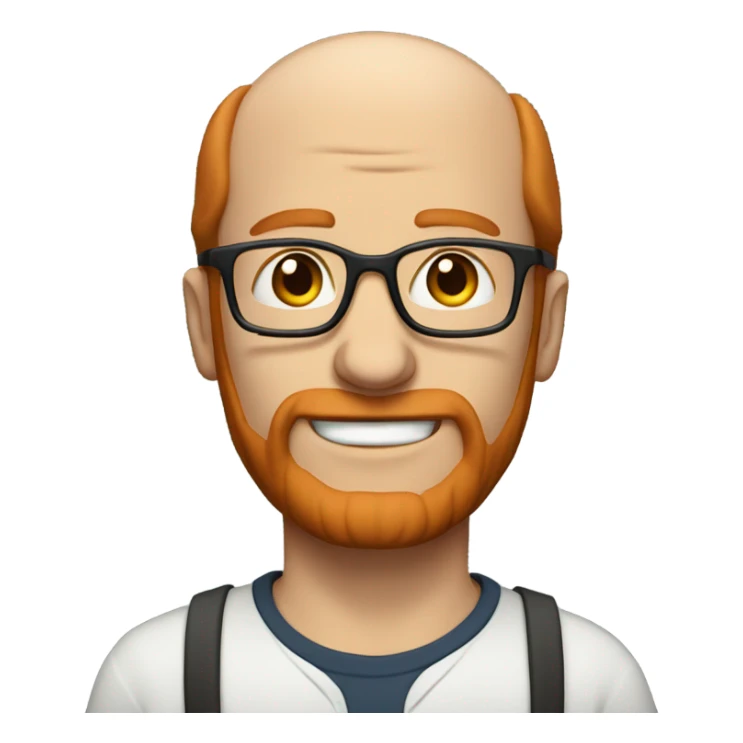 white man, balding red hair, red sideburns, no beard, glasses sticker