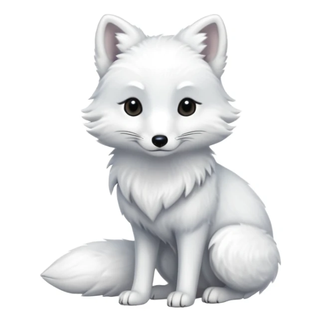Hyper-realistic furry beautiful soft smooth elegant Arctic Fox, full body sticker