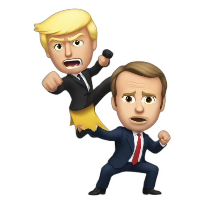 Emmanuel macron fight Donald Trump sticker