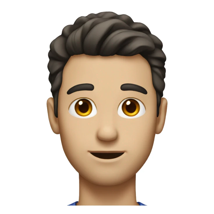 white man with dark hair, slight stubble, small earring on his left ear sticker