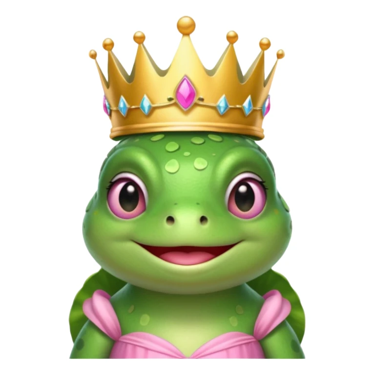 frog with with a crown pink bow and pink princess dress sticker