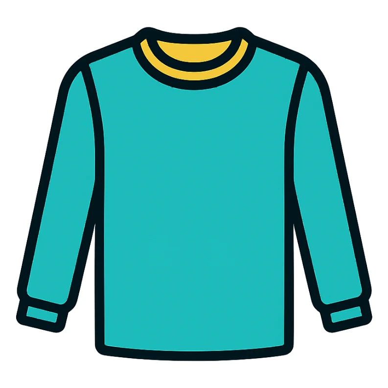 long sleeve shirt icon with color and black outlines sticker