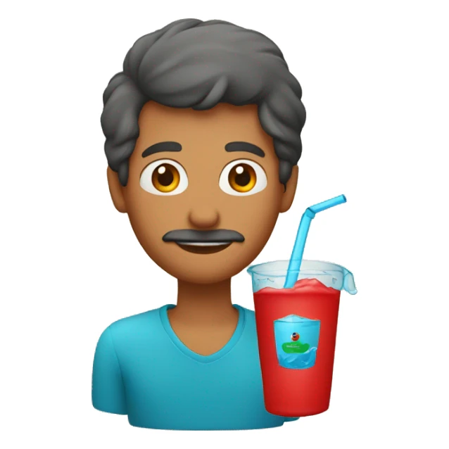 Hombre de color rojo con un vaso de agua sticker