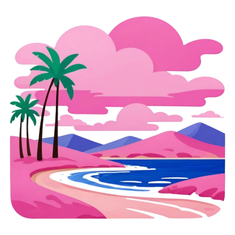 Matisse slop style pink SPAM art landscape sticker