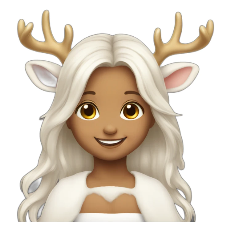 angel Baby girl deer-antlers smile sticker