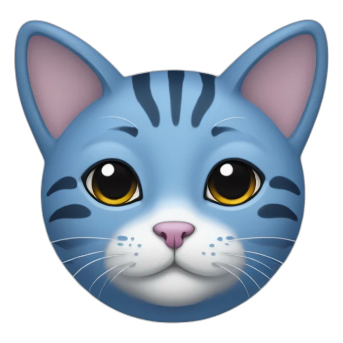 Blue cat with 2 little black stripes on the forehead sticker