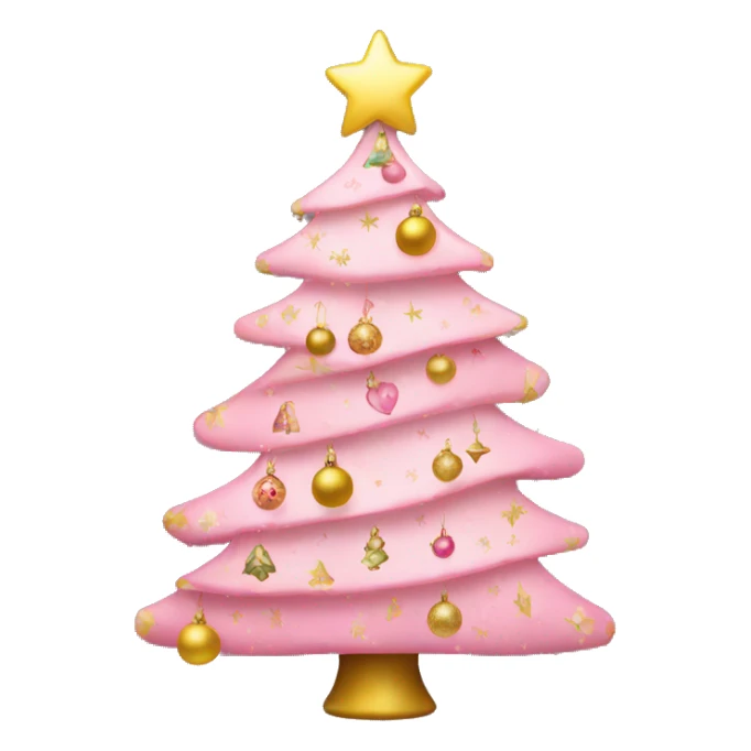 Cute Christmas tree with pink and gold ornaments  sticker