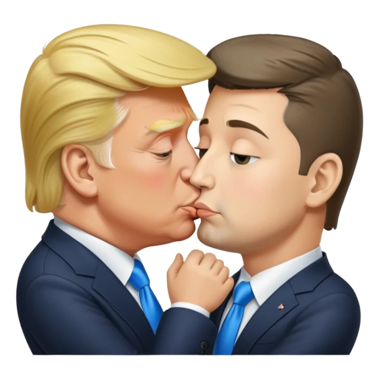 trump and zelensky kissing sticker