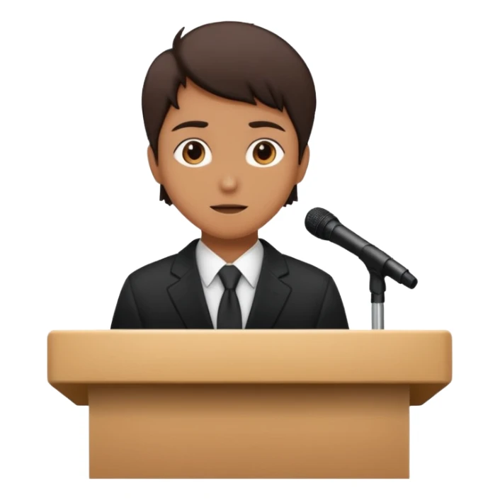 person silhouette speaking from a podium sticker