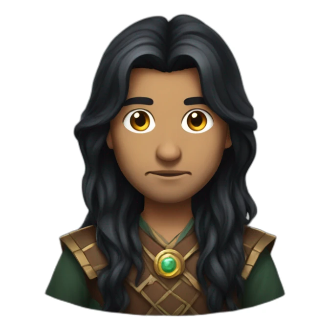 Long dark hair Indian dungeon master sticker