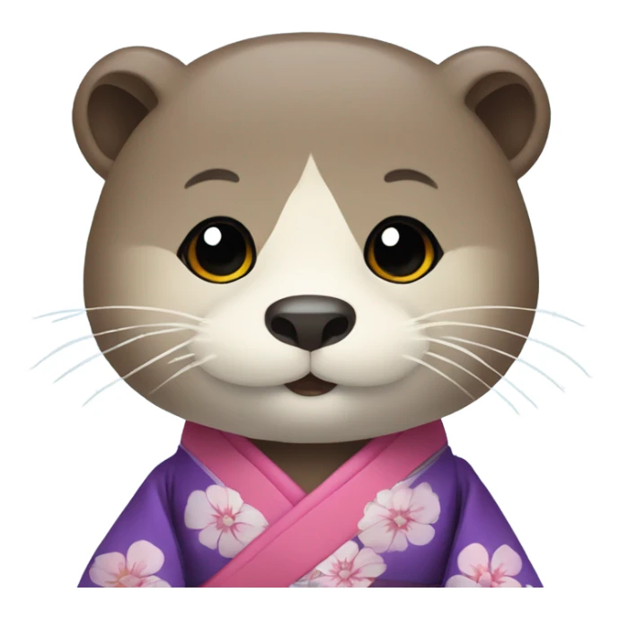 a otter face wearing traditional korean hanbok sticker