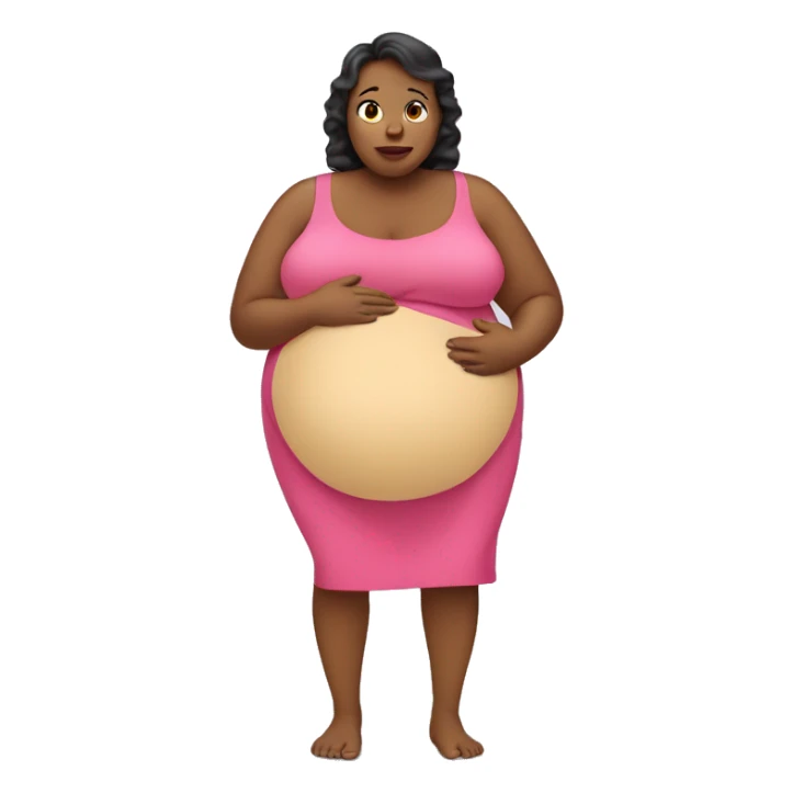 Obese woman pregnant sticker