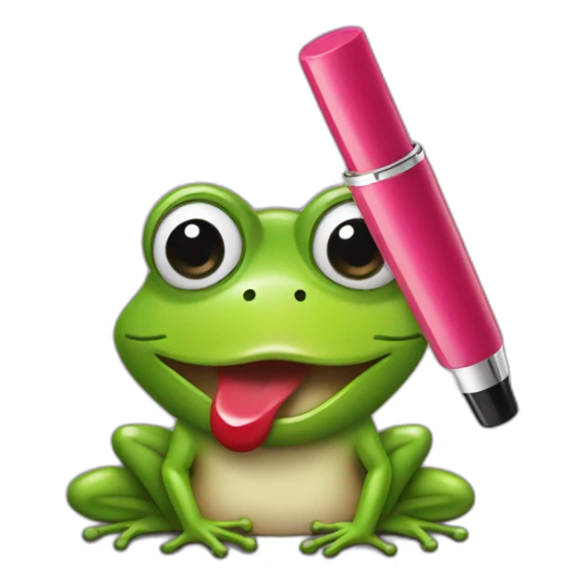 Frog  with lipstick and mole left near to the lips sticker