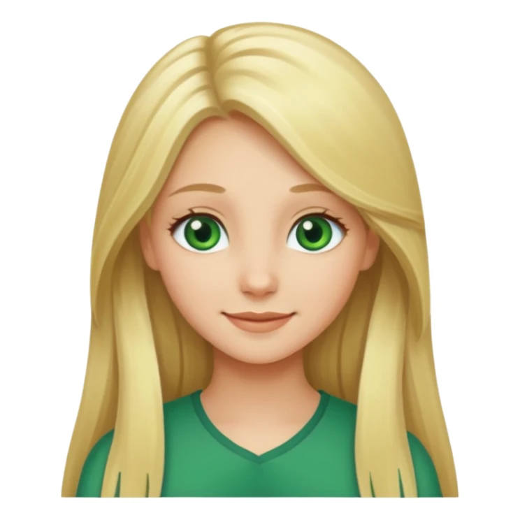 Blonde Long hair girl green eyes sticker