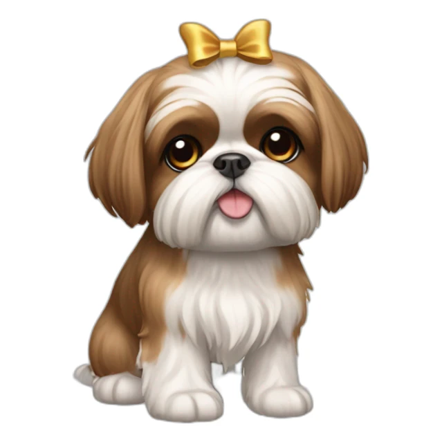 Dog Shih Tzu with a bow on head full-body sticker