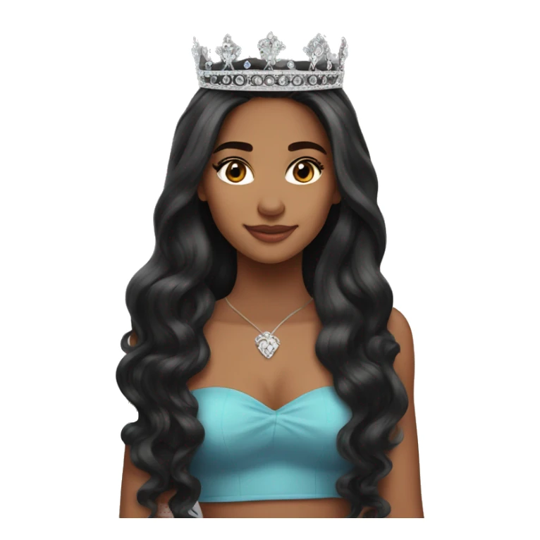 Latina princess tiara long hair black sticker