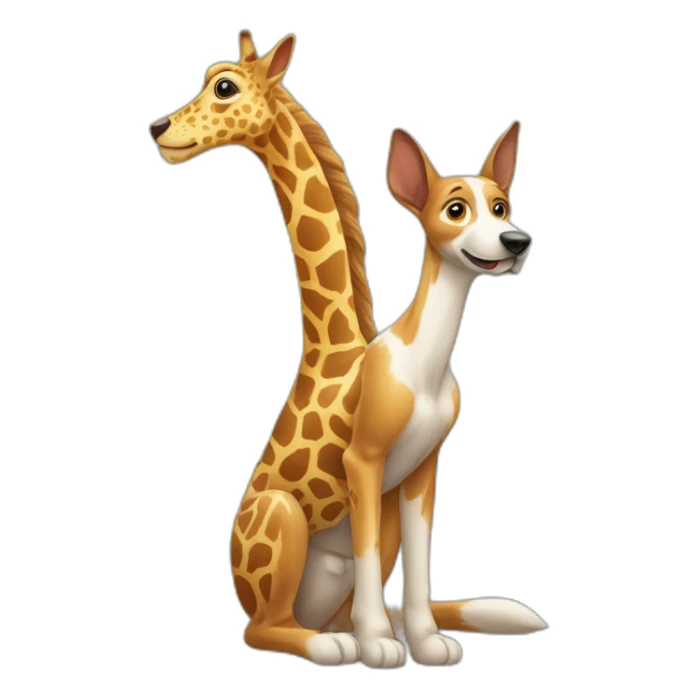 Chien sur un lapin sur une girafe sticker