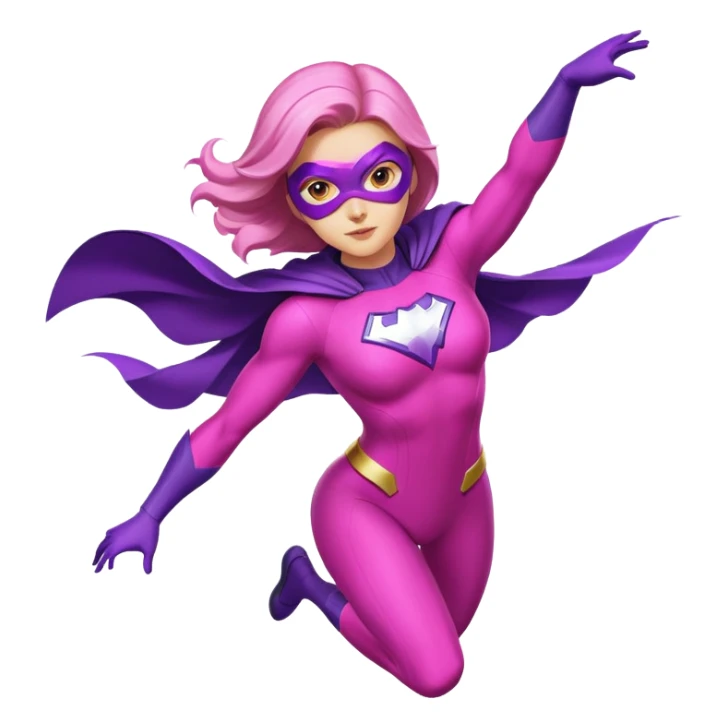 pink violet woman superhero flying sticker
