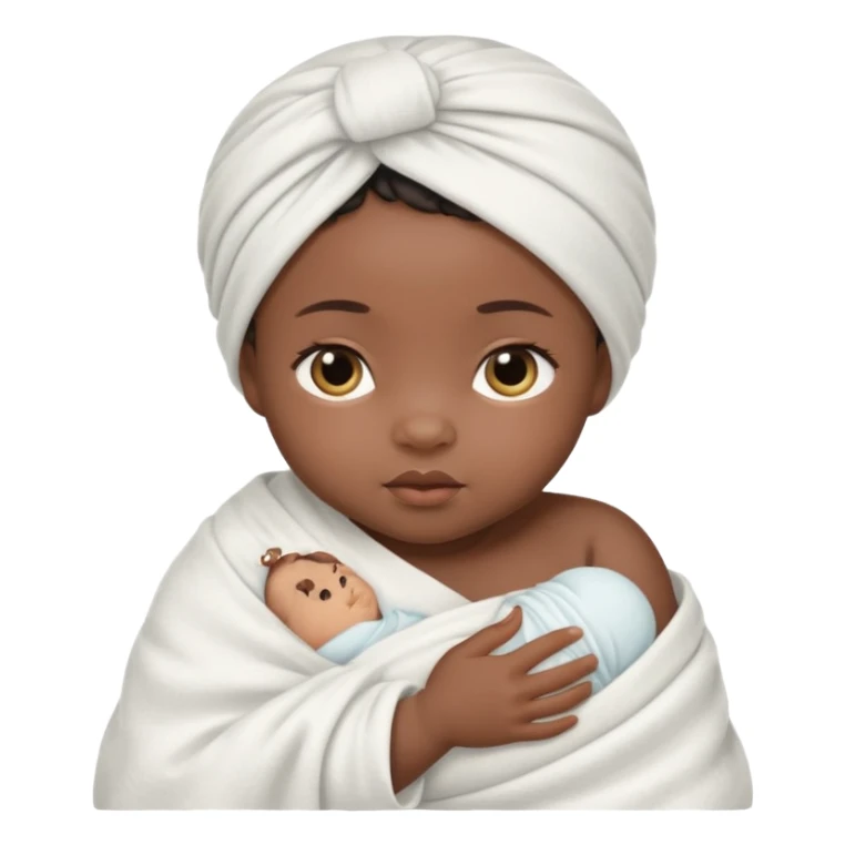 newborn black baby girl in a swaddle sticker