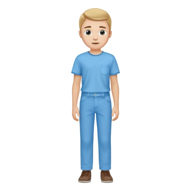 Sky blue pant and shirt boy sticker