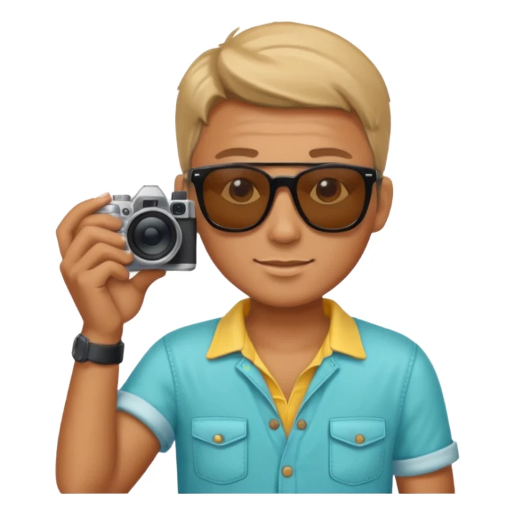 fotographer with summer clothes and sun glasses sticker