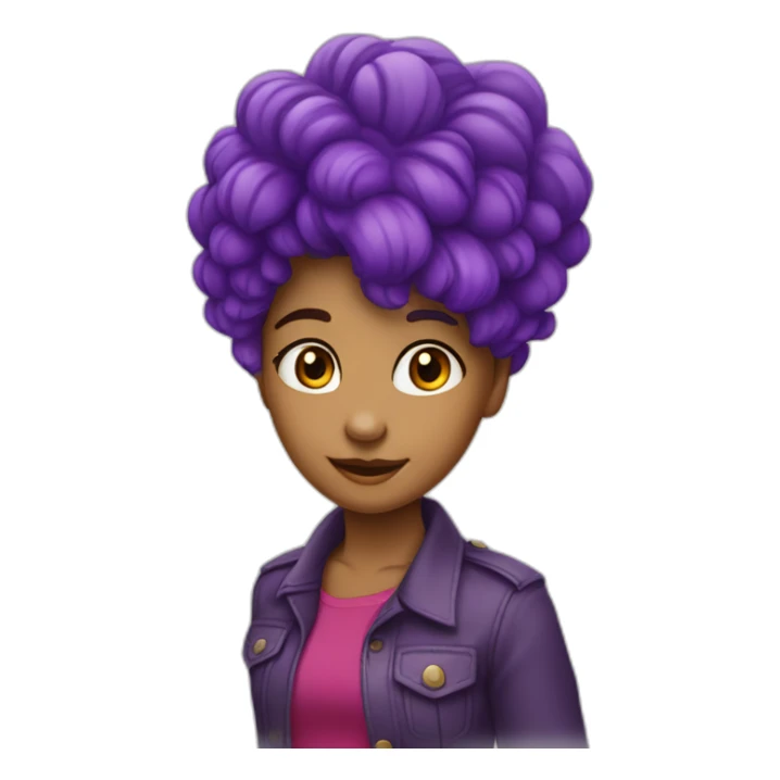 Menina cabelo cacheado e vermelho usando óculos roxo sticker