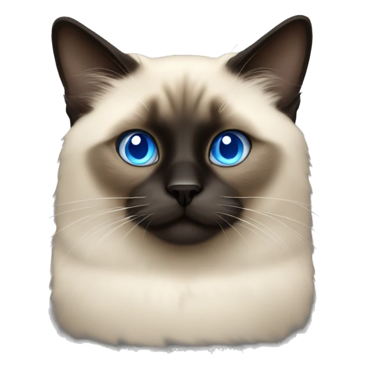 fluffy siamese dark face and blue eyes sticker