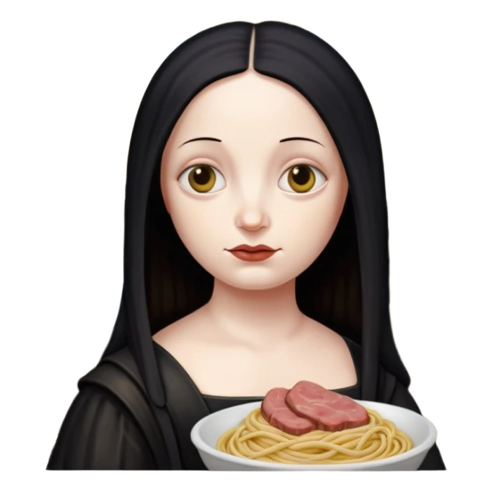 goth monalisa SPAM meat spaghetti slop art modern portrait  sticker