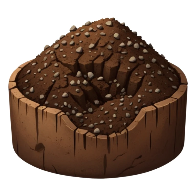 pile of soil with small pieces only no rocks sticker