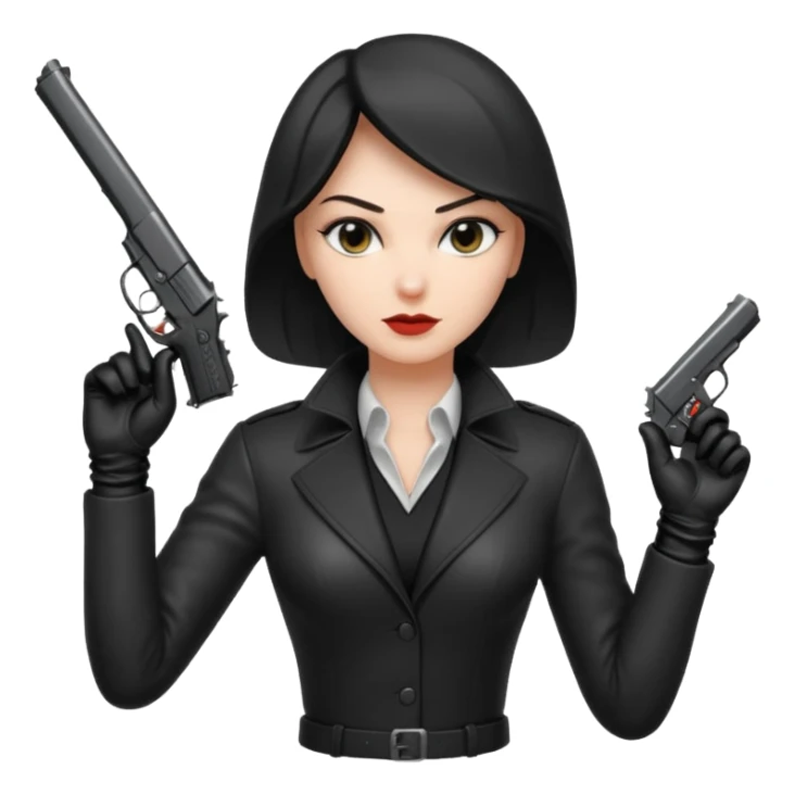 woman hitman with pistol sticker