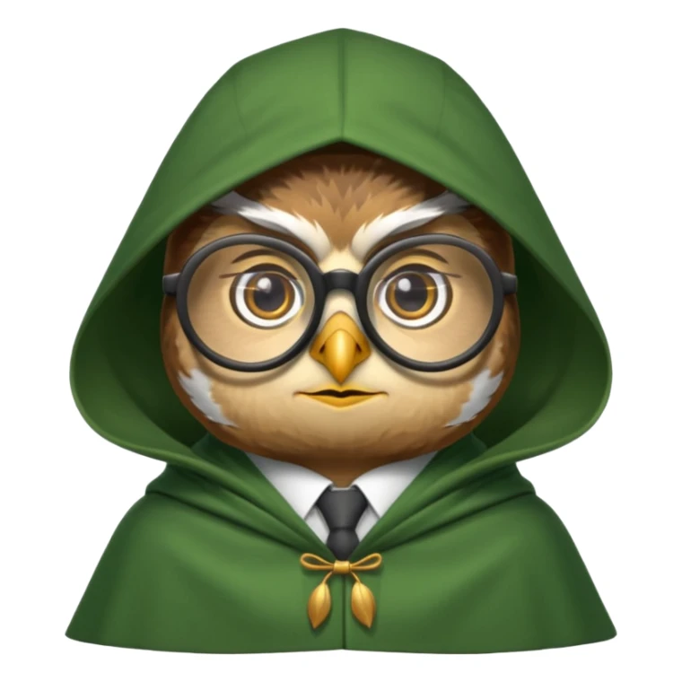 owl professor in green cloak sticker