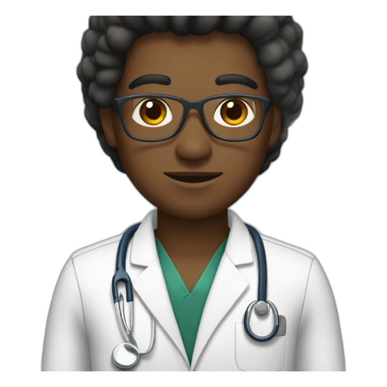 Médico de pelo negro piel blanca sticker