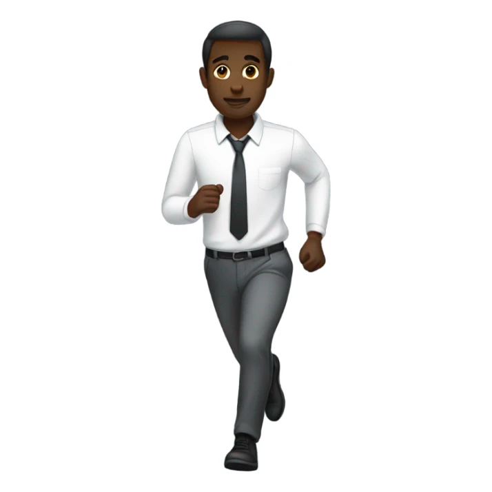 formal look of dark-skinned male running  sticker