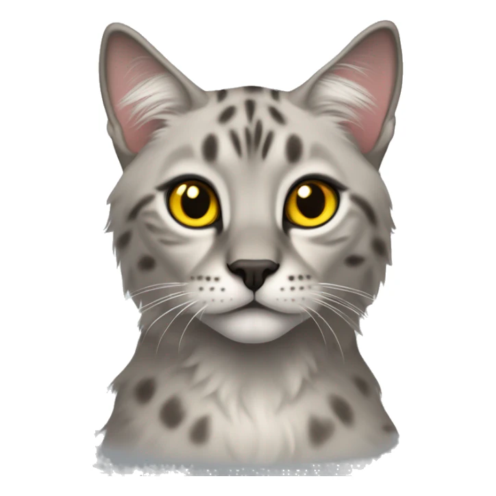 Black fur fully body lynx point cat yellow eyes sticker