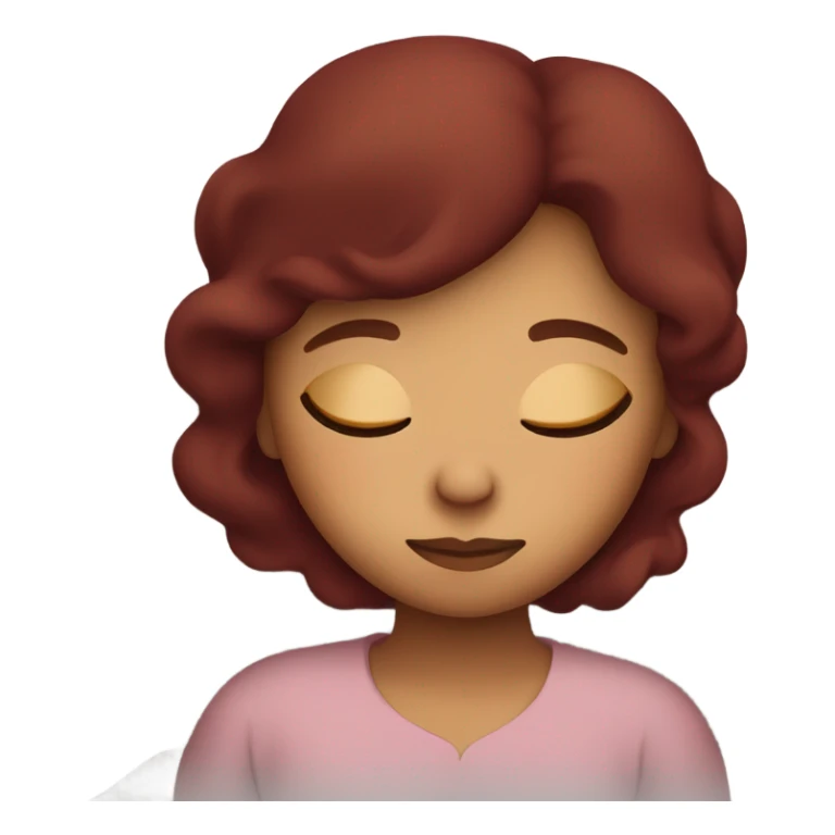 Burgundy haired girl sleeping in bed sticker