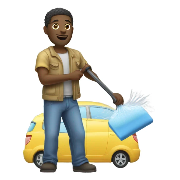 Black man washing a car  sticker