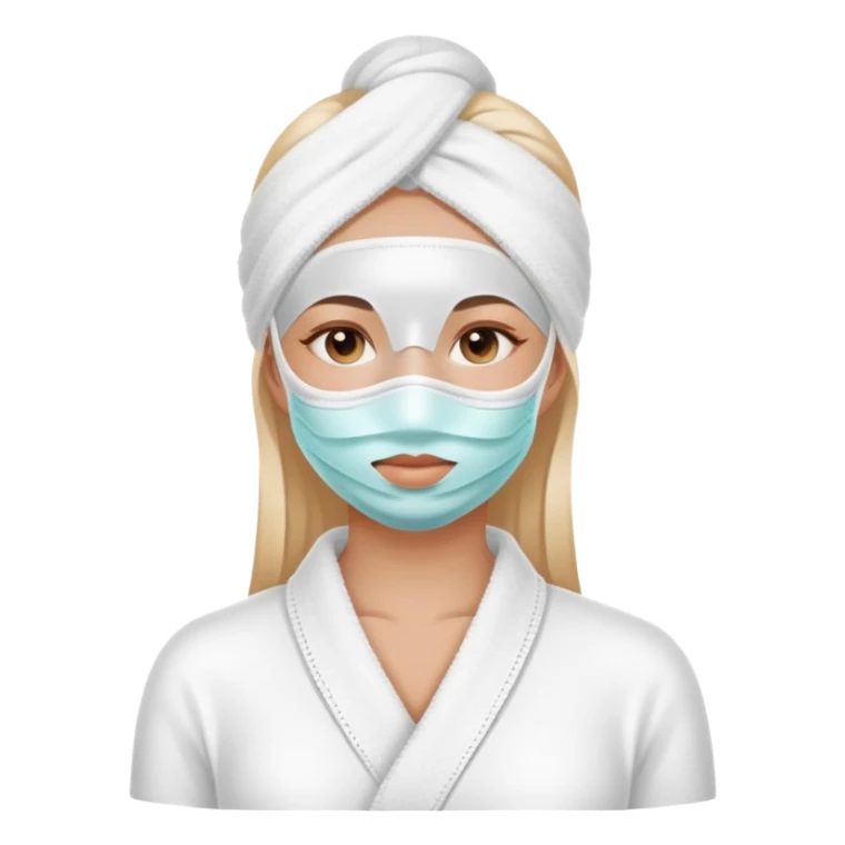 Girl wearing spa mask sticker