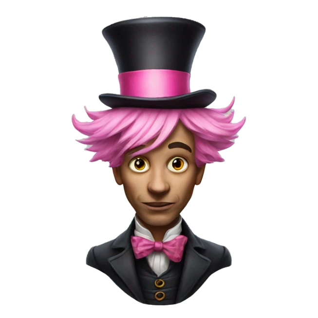 mad hatter with pink hair sticker