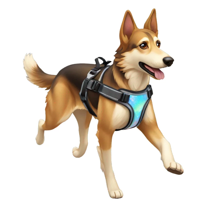  saluki German shepherd husky and holographic harness running sticker