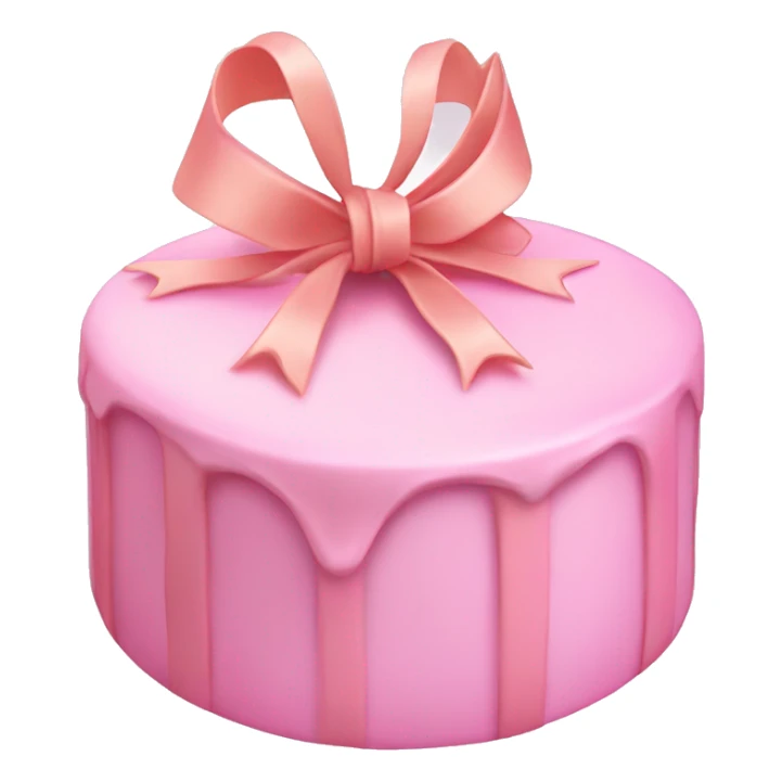 Pearl ligh pink birthday cake witch bow sticker