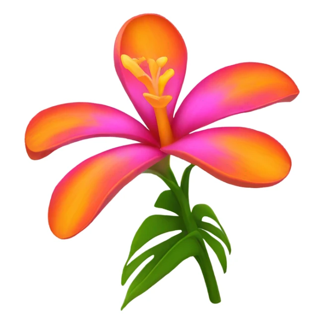 pink and orange hawaiian flower sticker